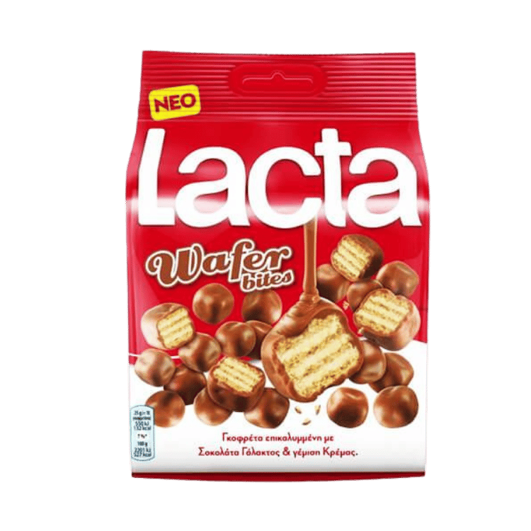 Wafer Bites (110g) Lacta von Lacta bei Araxxon - Hochwertiges griechisches Produkt. Wafer Bites (110g) Lacta από Lacta στο Araxxon - Αυθεντικό ελληνικό προϊόν.